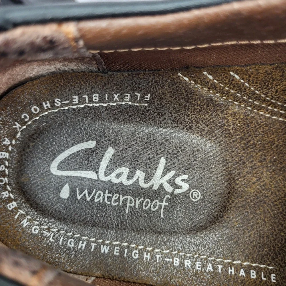 Clarks Oxford Shoes Mens 11 M‎ Black Leather Waterproof Lace Up Casual 82465